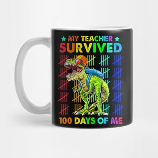 My Teacher Survived 100 Days Of Me Dinosaur Trex Boys Kids Mug